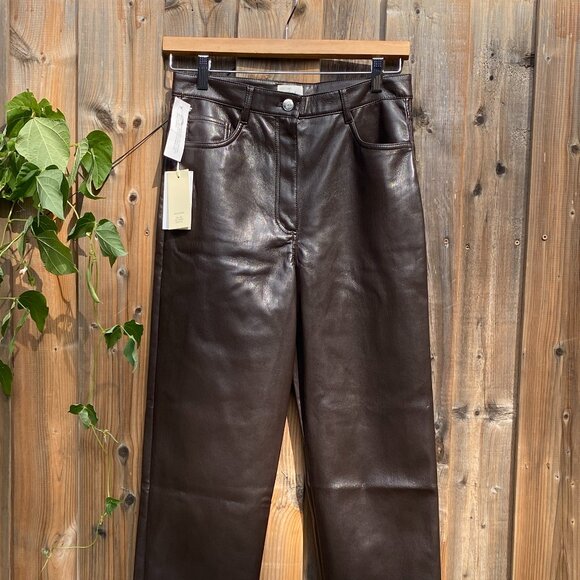Wilfred The Melina High-Waisted Vegan Leather Pants NWT Size 8 - Picture 2 of 13